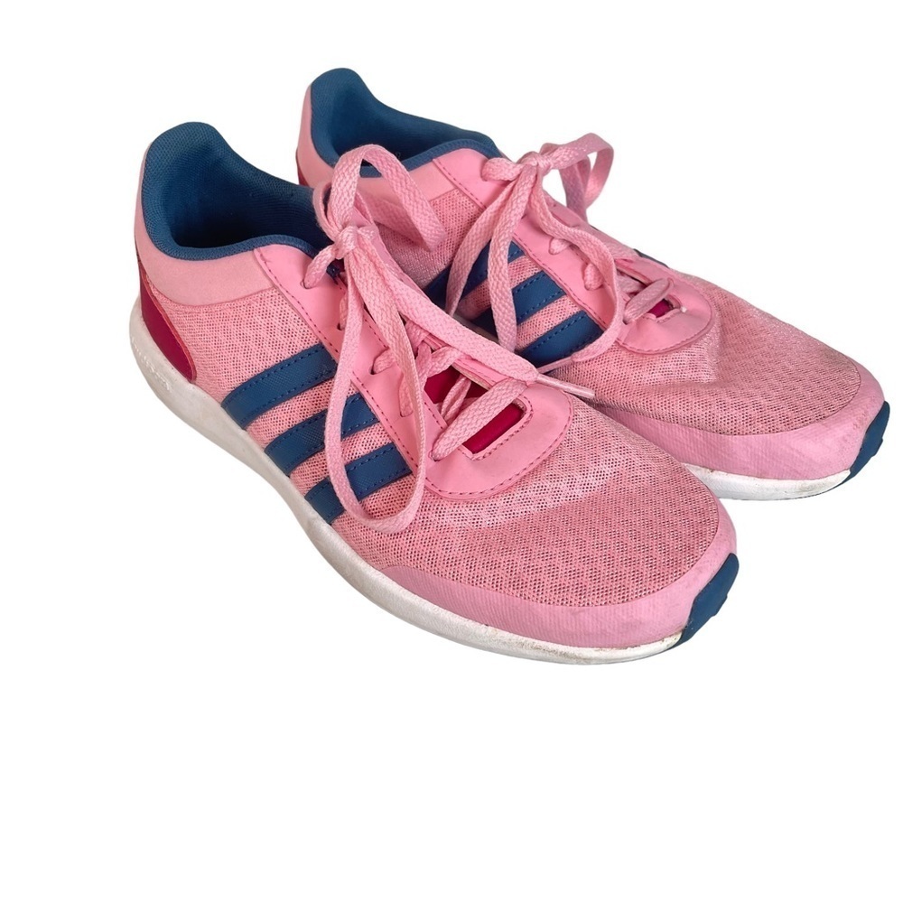 Adidas Cloudfoam Race Pink Mesh Running Sneakers Size 4.5 Athleisure
